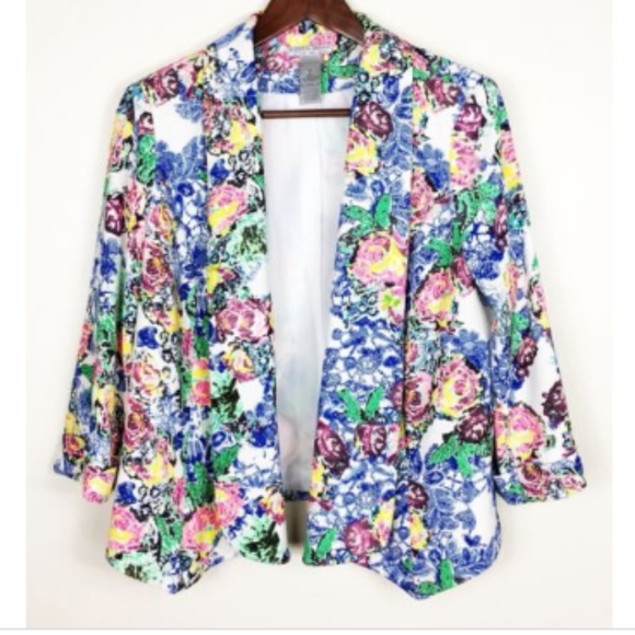 Alberto Makali Jackets & Blazers - Alberto Makali Jacket Bright Floral Open Front L